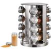Porta Tempero Inox Giratório Com 16 Potes Torre De Condimentos